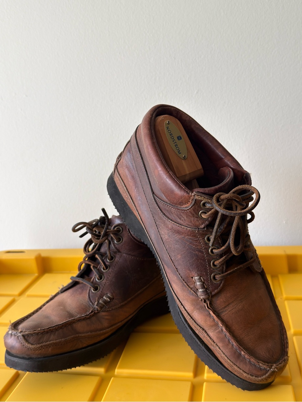 Vintage Timberland Men’s 10M Brown Leather Boots Made in USA Vibram Sole